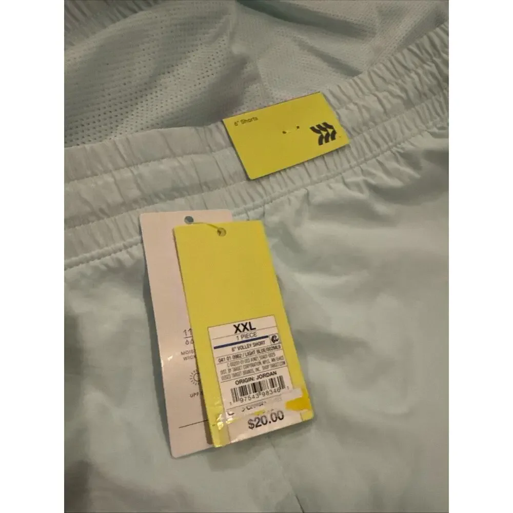 NWT All in Motion Men's Volley Shorts Yellow Size XXL Mint Green